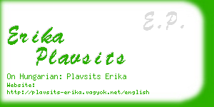 erika plavsits business card